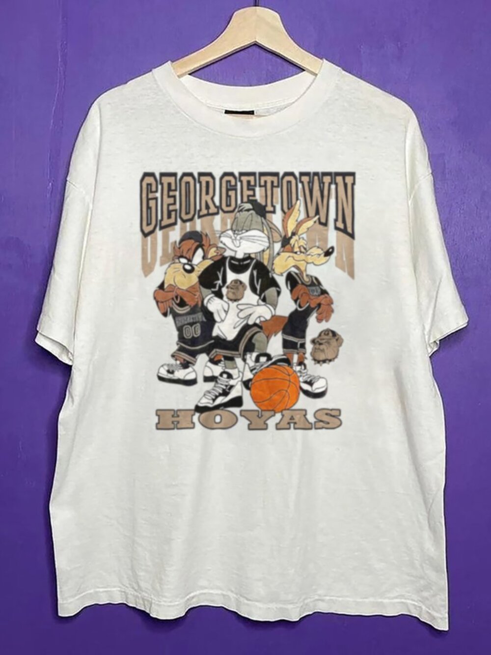 Vintage NCAA Georgetown Hoyas Looney Tunes T Shirt, Georgetown Hoyas Shirt Tee